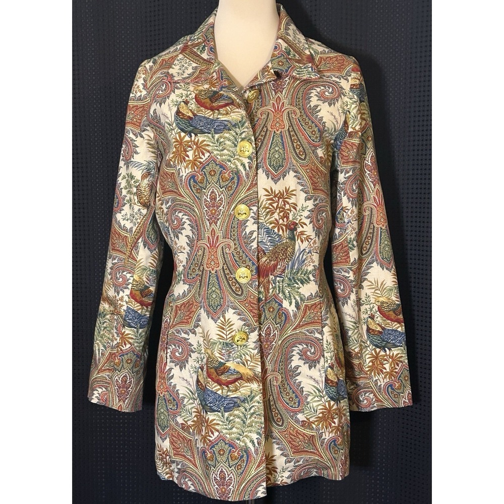 Findley House Couture "B" Boutique Collection Paisley Pheasant Jacket USA